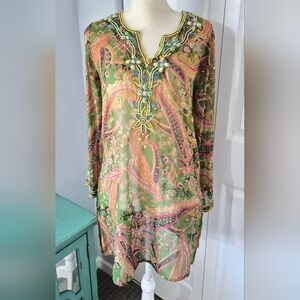Raj 100% Silk Beaded Tunic